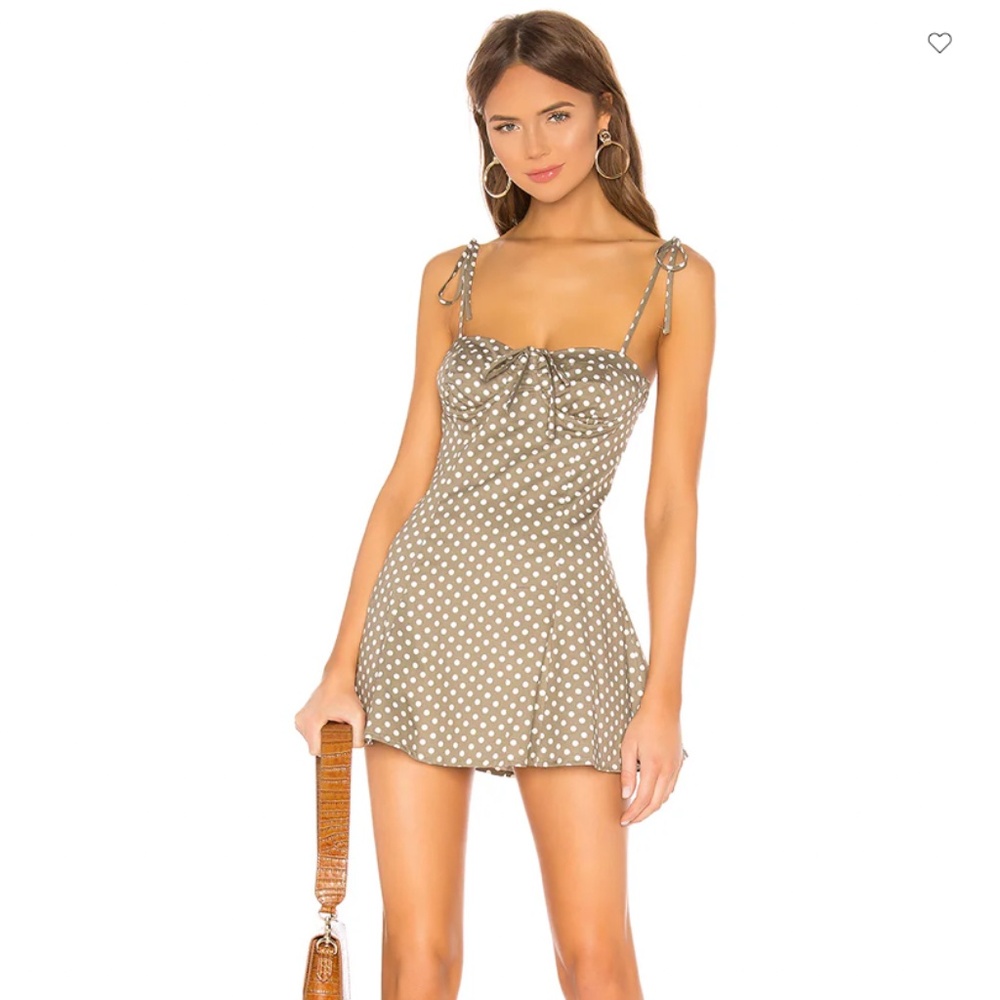 MAJORELLE Tahoe Dress in Green & White Dot